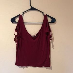 Cropped Tied Shoulders Top